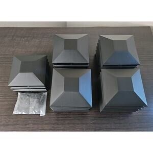 3.5" x 3.5" Black Plastic Fence Post Cap Set of 23
